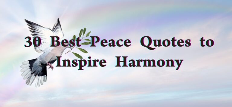 30 Best Inspiring Quotes on Peace