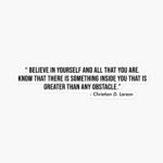 Best Motivational Quote Sticker by Christian D. Larson - "Believe in Yourself"